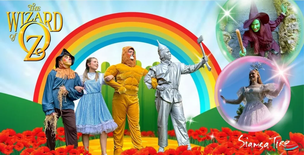 The Wizard of Oz cast by a rainbow at Siamsa Tíre—book tickets for this magical live show.