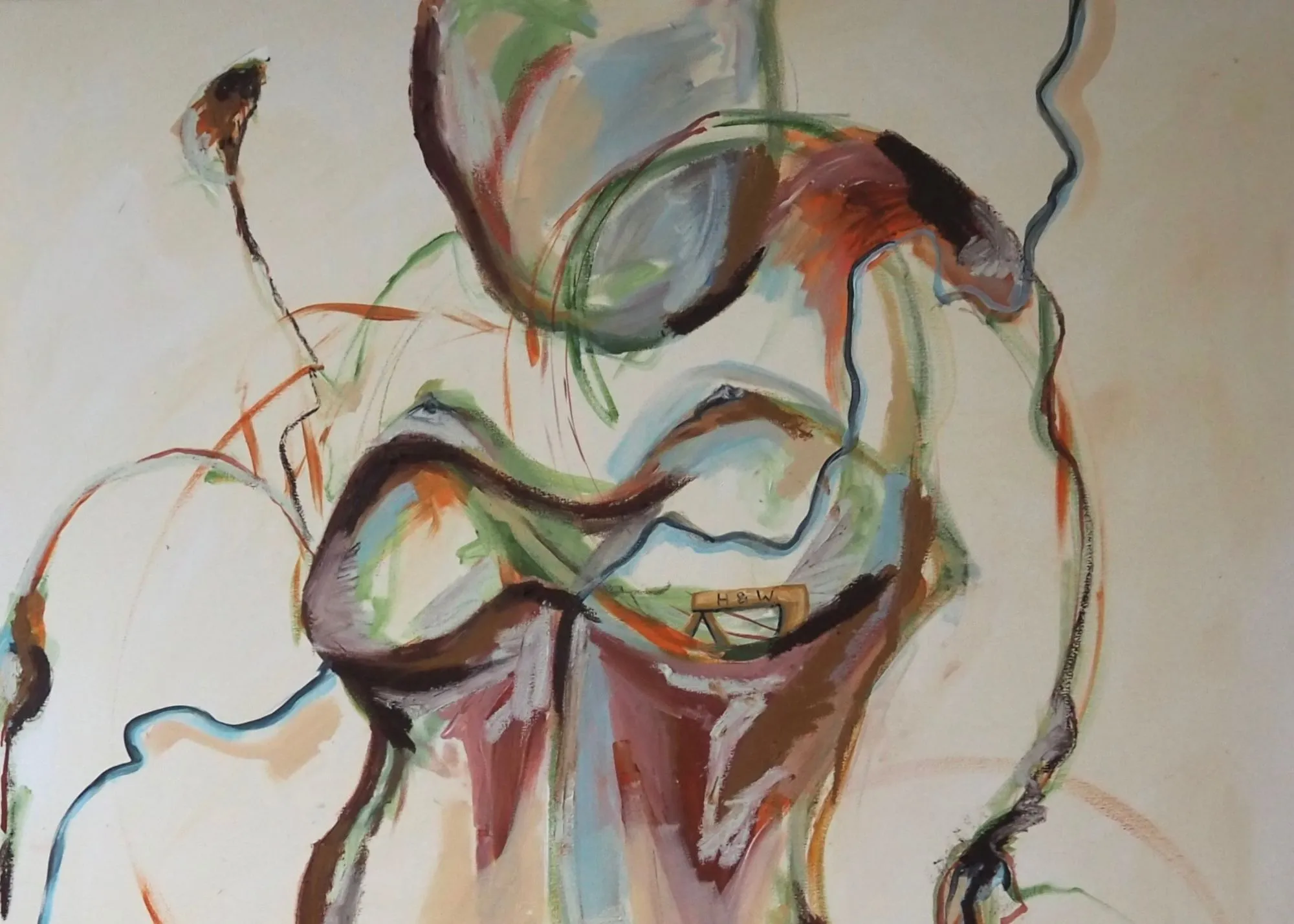 A painting of cloourful swirls