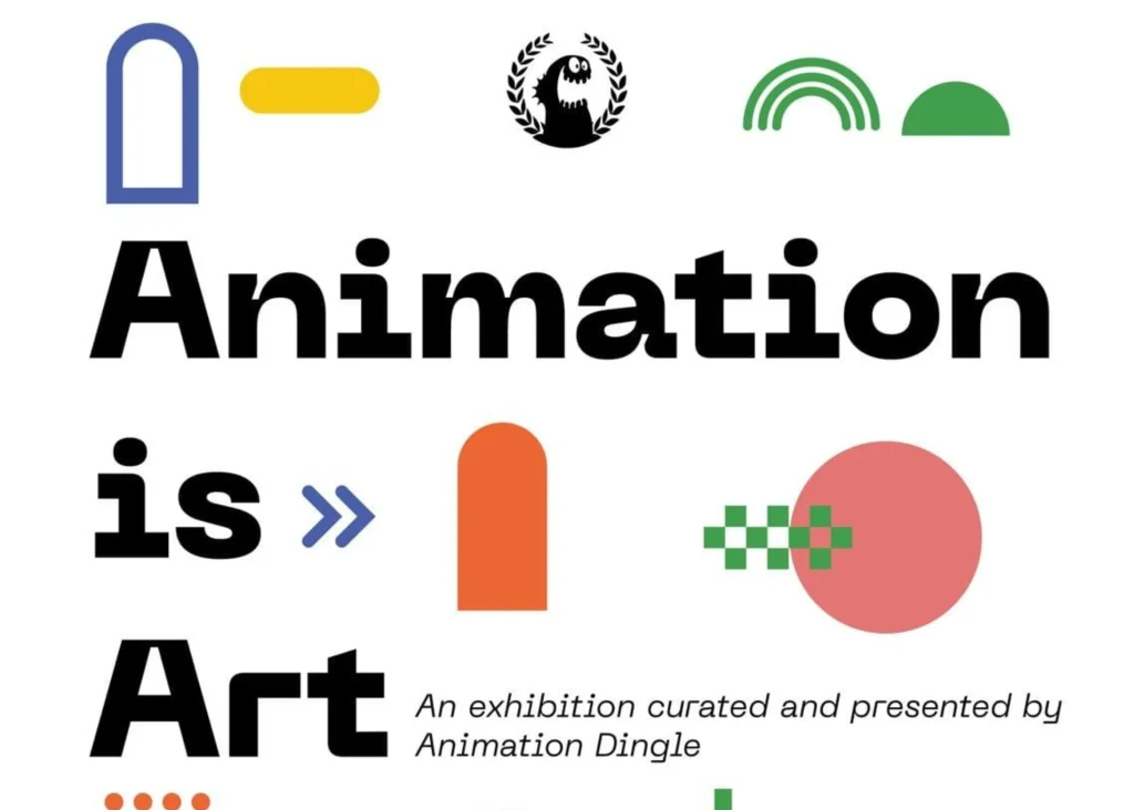 A digital sign saying "Animation is Art"