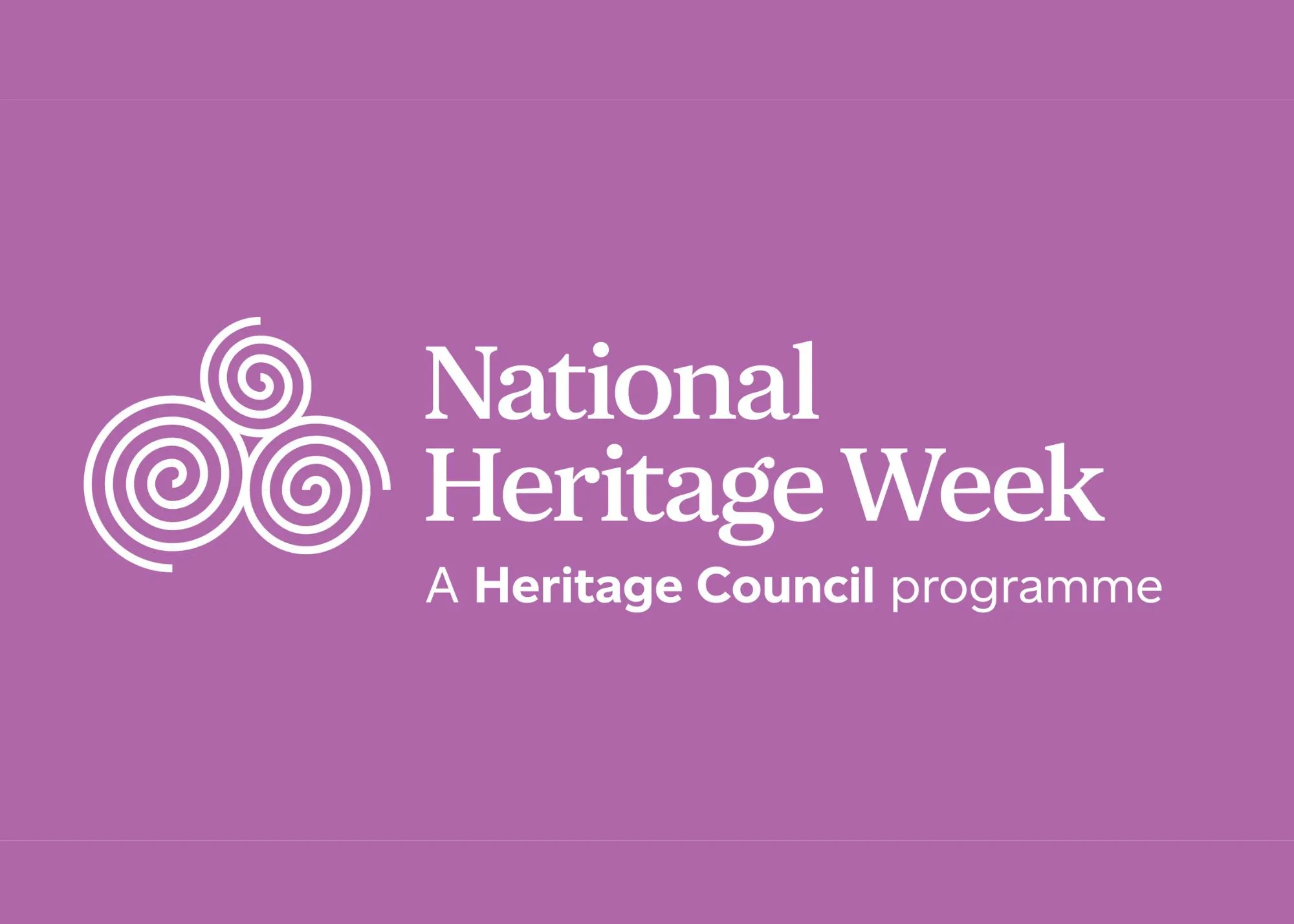 Logo for National Heritage Week with a purple background