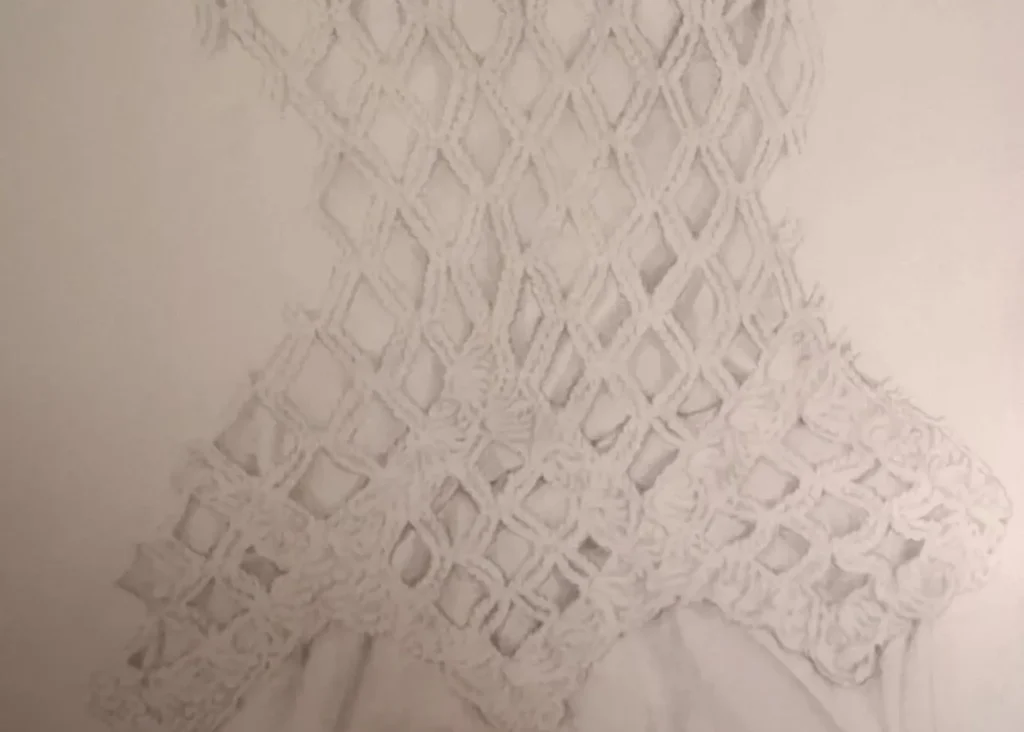 **Up Close photo of a piece of white lace.