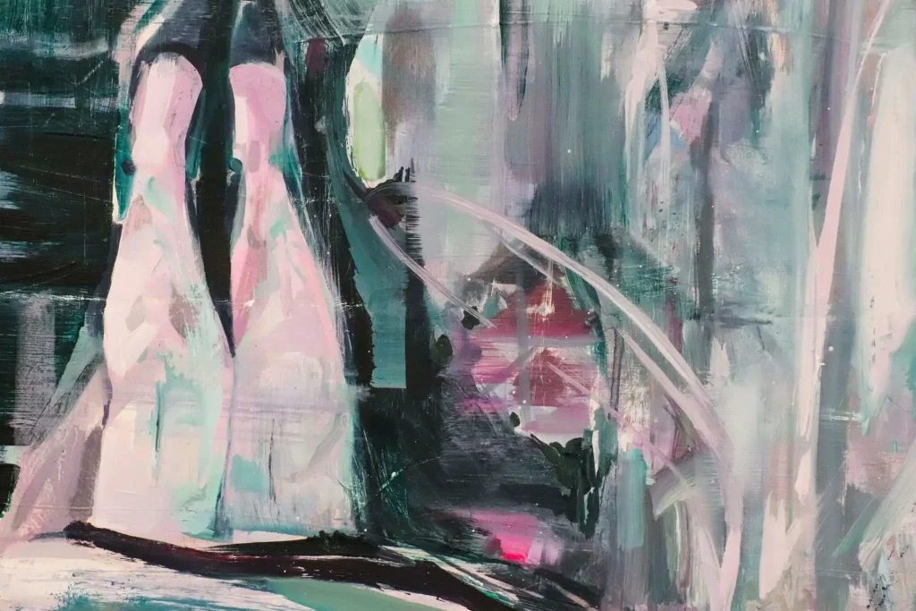 ***Close up of a colourful abstract painting